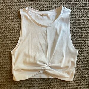 Zara Cream Twist Front Crop Top